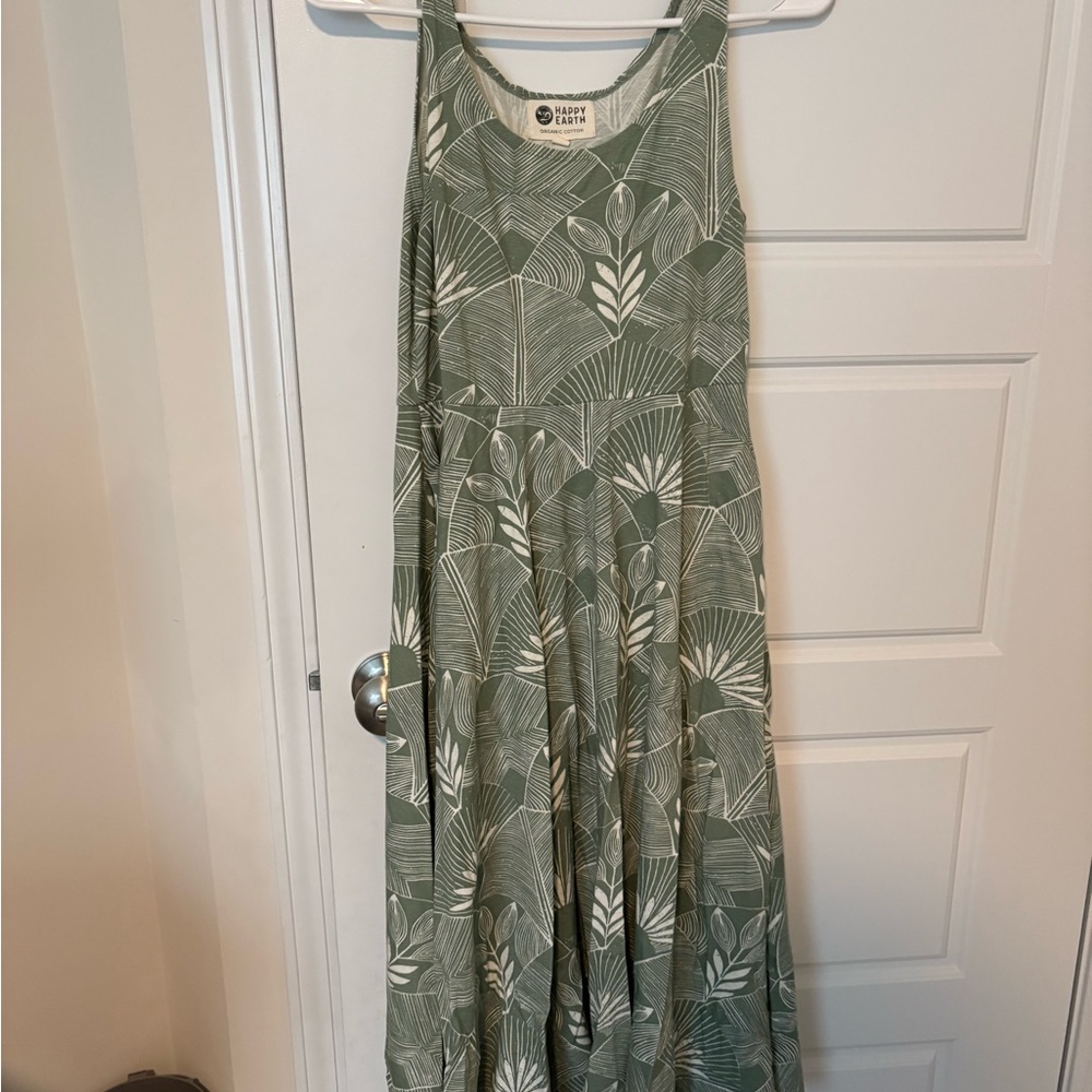 Happy Earth above the knee green leafy dress